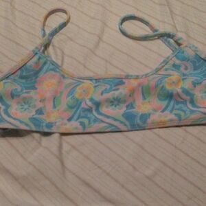 Frankie's Bikinis Blue and Pink Floral Bikini
